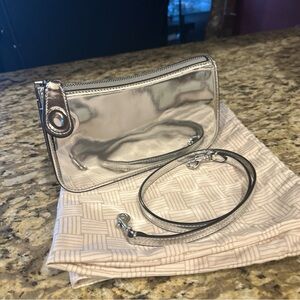 Coach Penn Metallic Silver Shoulder Bag